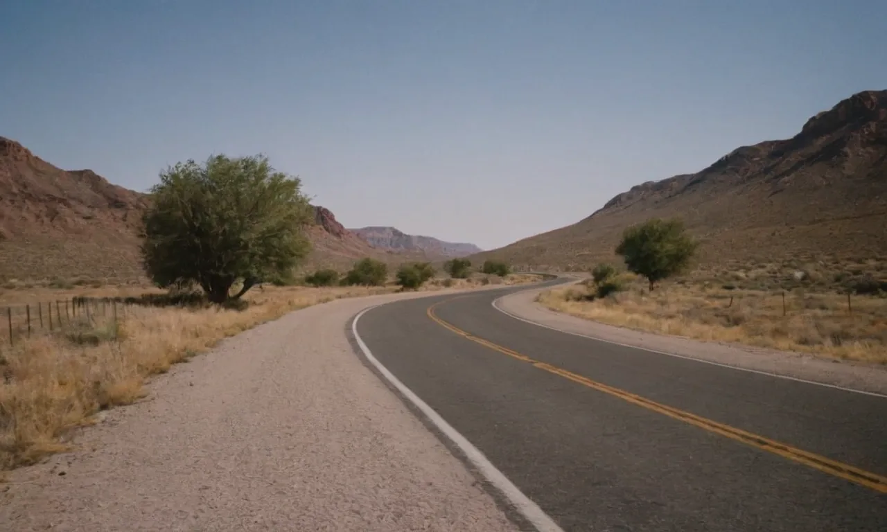 Classic road trip along Route 66 with a car on the open road